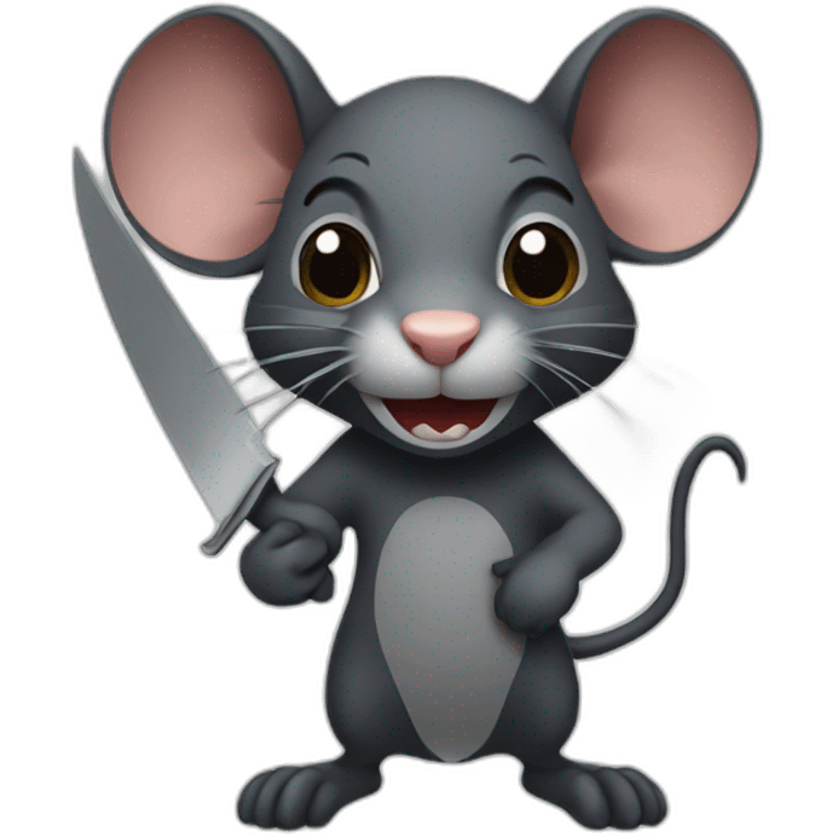 dark rat with knife emoji