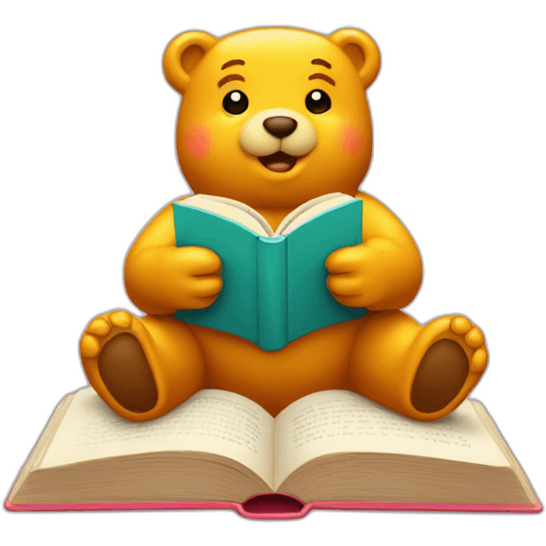 gummy bear reading a book emoji