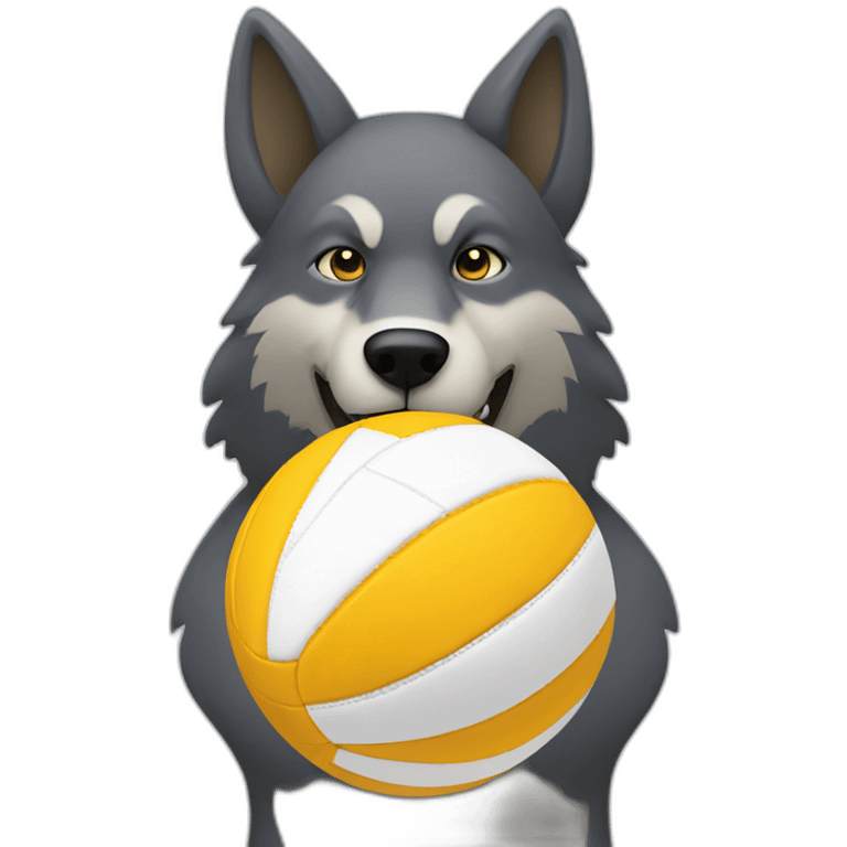 Wolf playing volley ball emoji