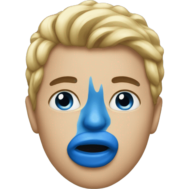 A blue kiss emoji