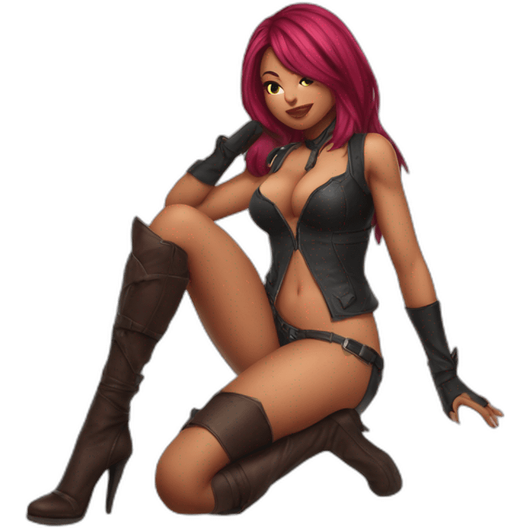 felina Katarina posing legs and ass emoji