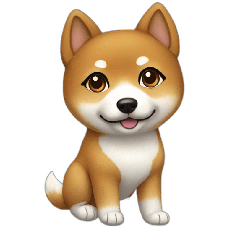 Cute Shiba-dog with her mistress, a woman with brown and curly hair emoji