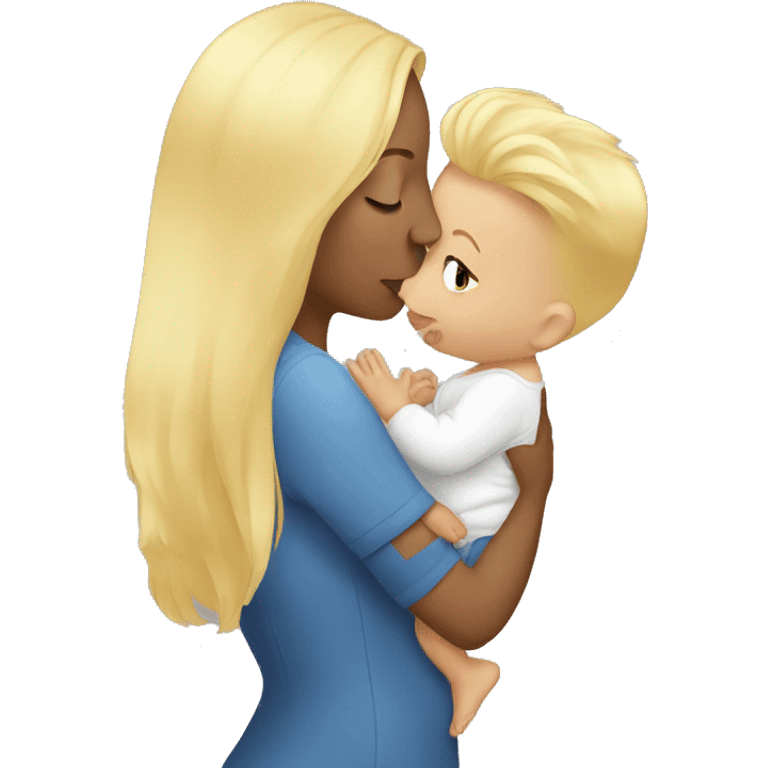 baby kissing mommy blonde emoji