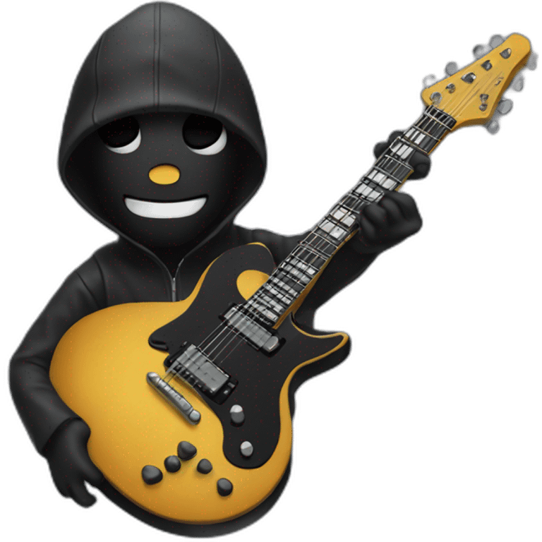 Death playing the black electric guitar emoji