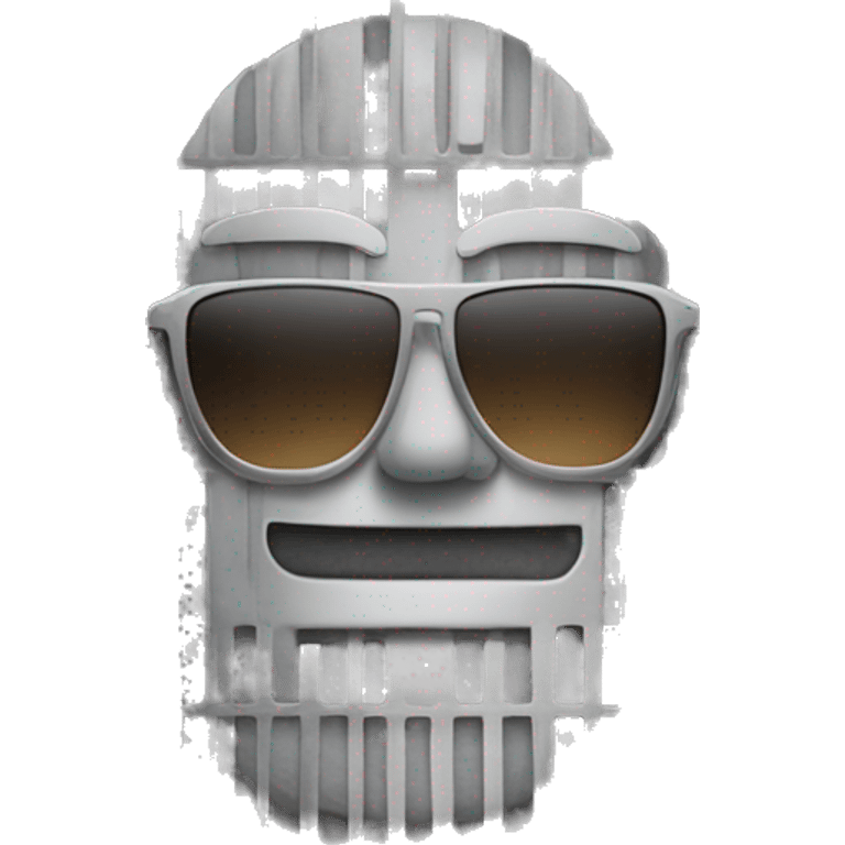 a gray stainless steel grill grate with sunglasses, iphone emoji style emoji