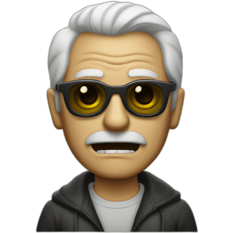 Scary old guy wearing shades written "Evil" on it emoji