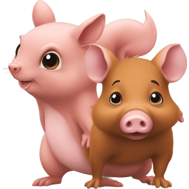 Can you make an emoji of squirrel and a pig as one animal?  emoji