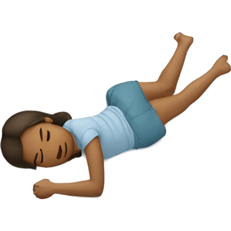 Girl laying down with pillow emoji