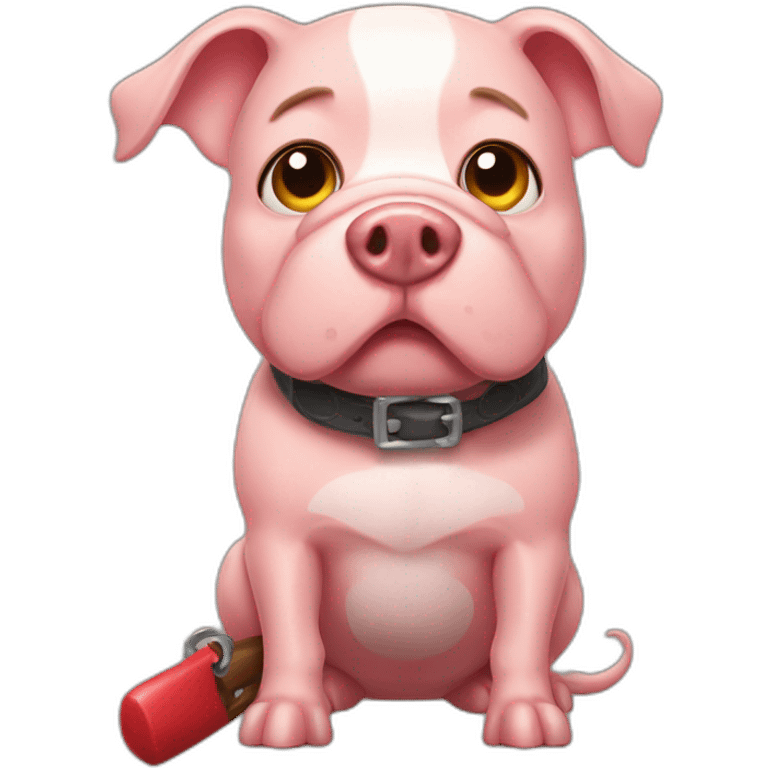 Pig dog with a big tong emoji