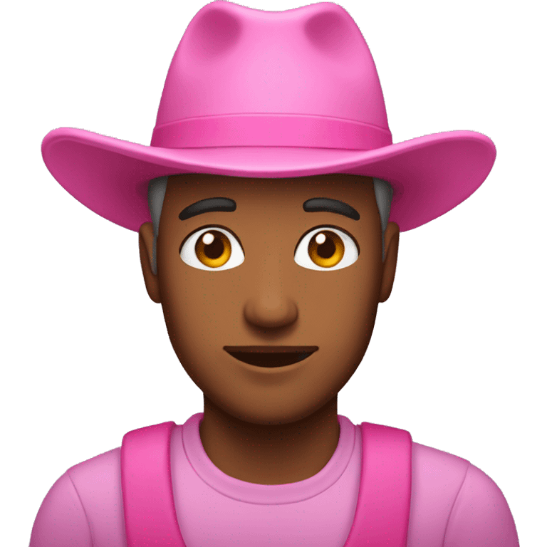 A man wearing a pink hat  emoji