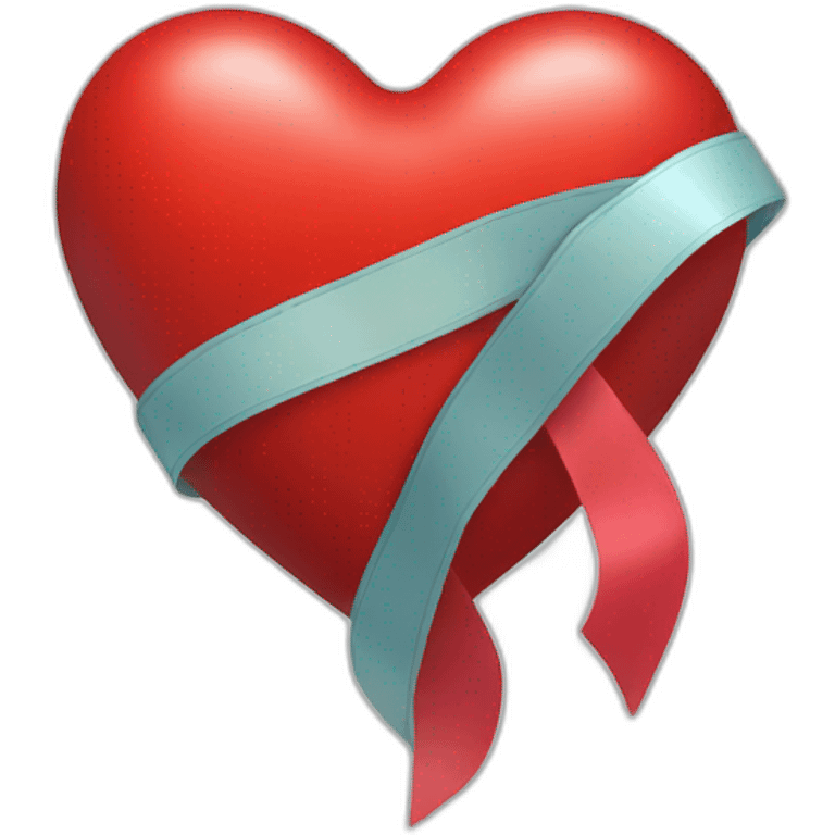 Heart usual red, and a ribbon on it emoji