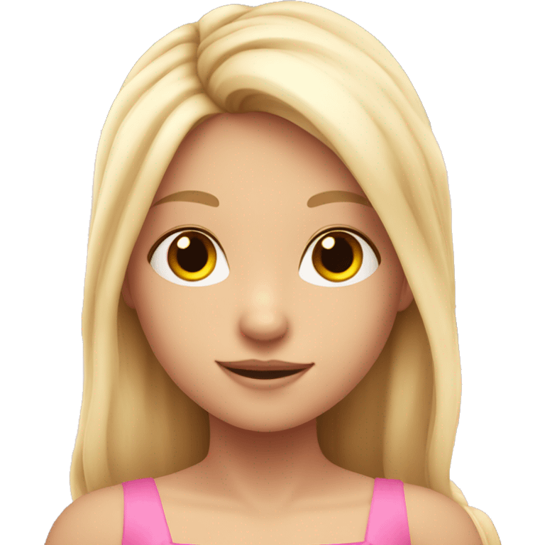 fairy with blonde long hair, pale skin, brown eyes and pink dress and pink wings  emoji