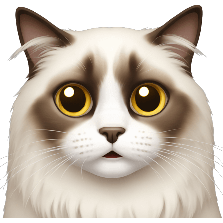 Scared Ragdoll Cat emoji