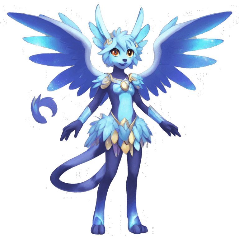 Anthro Sona Colorful Godly Celestial Shiny Fakemon Full Body emoji