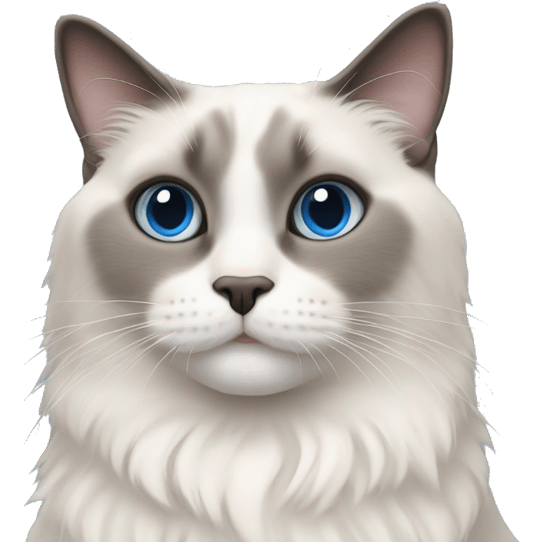 shorthaired blue eyed ragdoll cat emoji