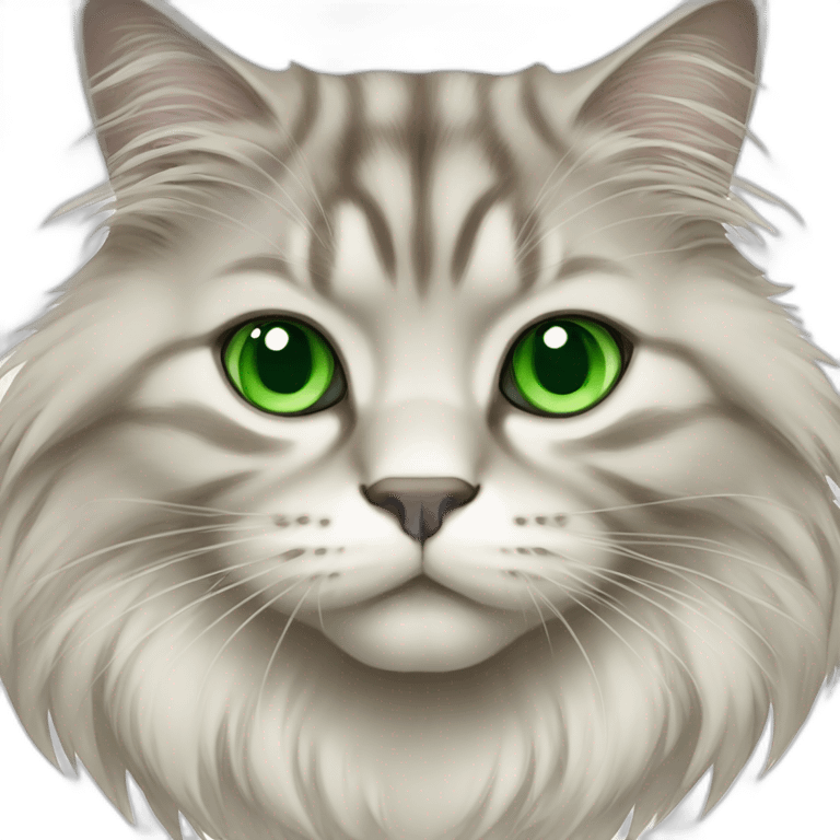 Siberian cat with green eyes emoji