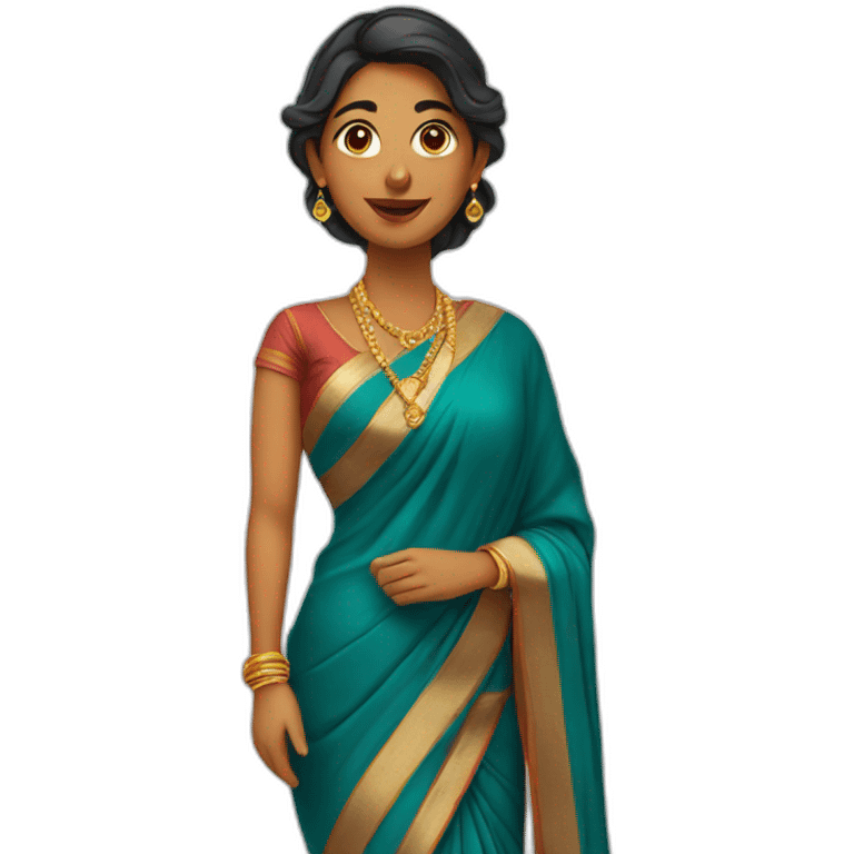 Woman wearing saree emoji