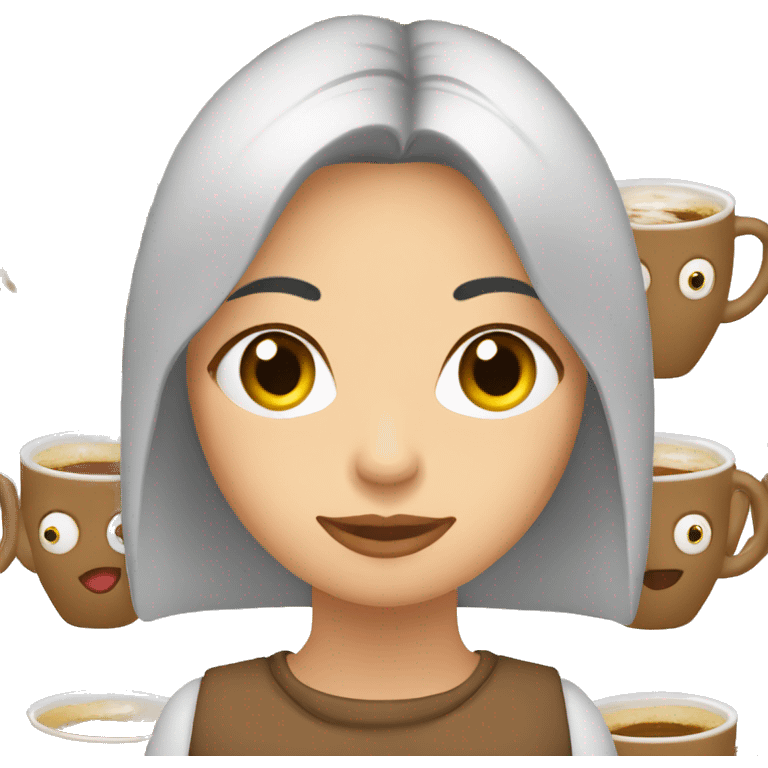 Buza y montañera mujer pelinegra con los ojos cafes emoji