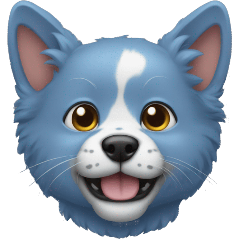 Blue meowdog emoji