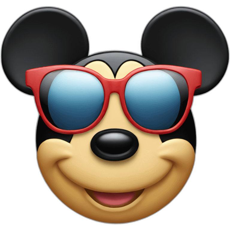 mickey mouse face with sunglasses emoji