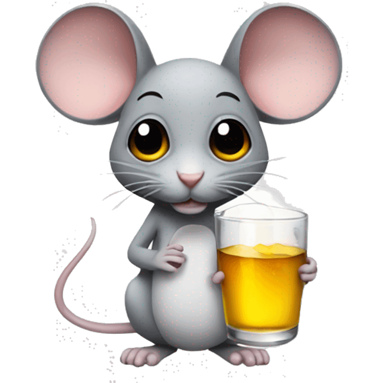 mouse with a glass reading emoji