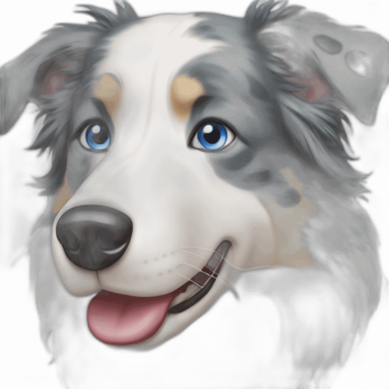 Blue eyees Seal merle Border collie emoji