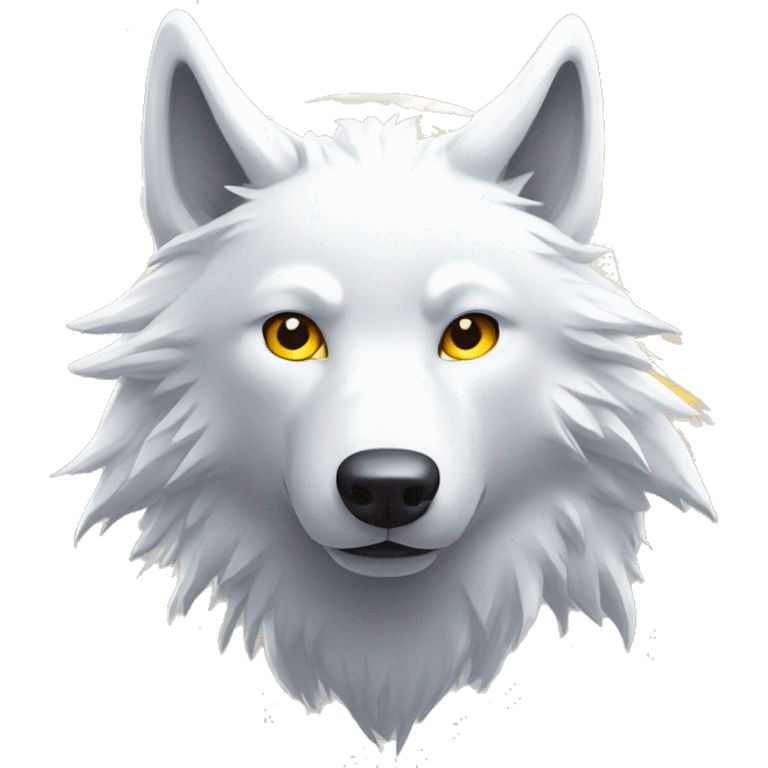 Lightning running white wolf sun halo sketch illustration  emoji