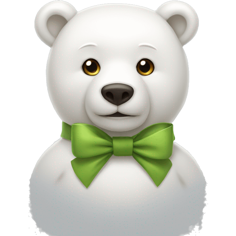 White bear with a bow emoji