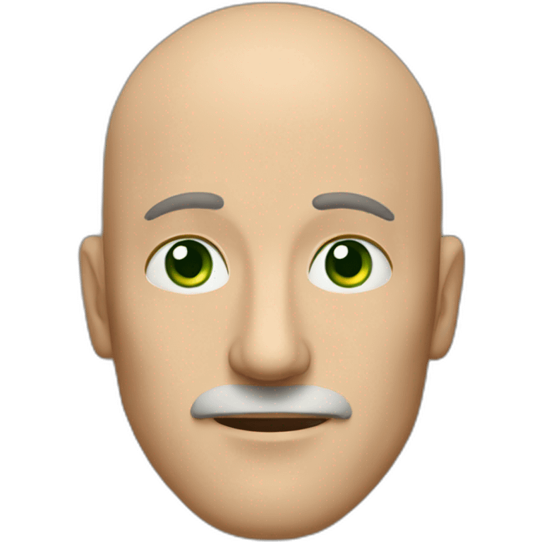 middle-aged man, no moustace, long nose, green eyes, balding, brown hair emoji