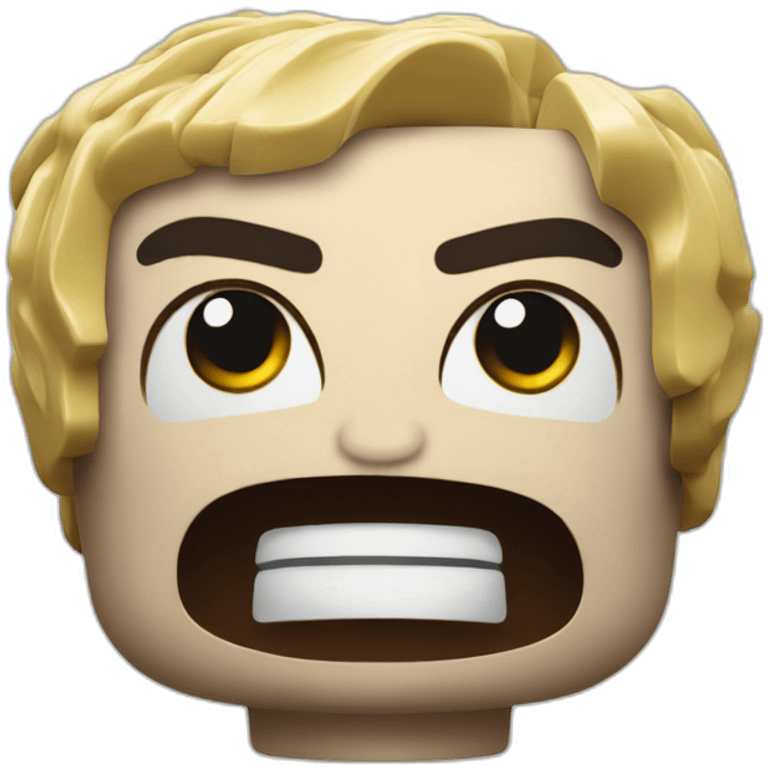 Furious LEGO head emoji