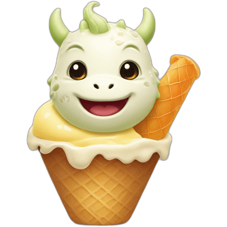 Cute dragon gelato emoji