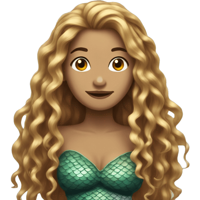 mermaid with long rapunzelhair emoji