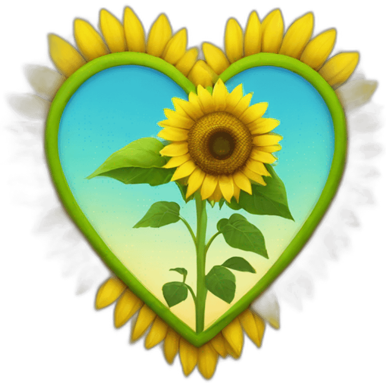 Heart shaped sunflower emoji