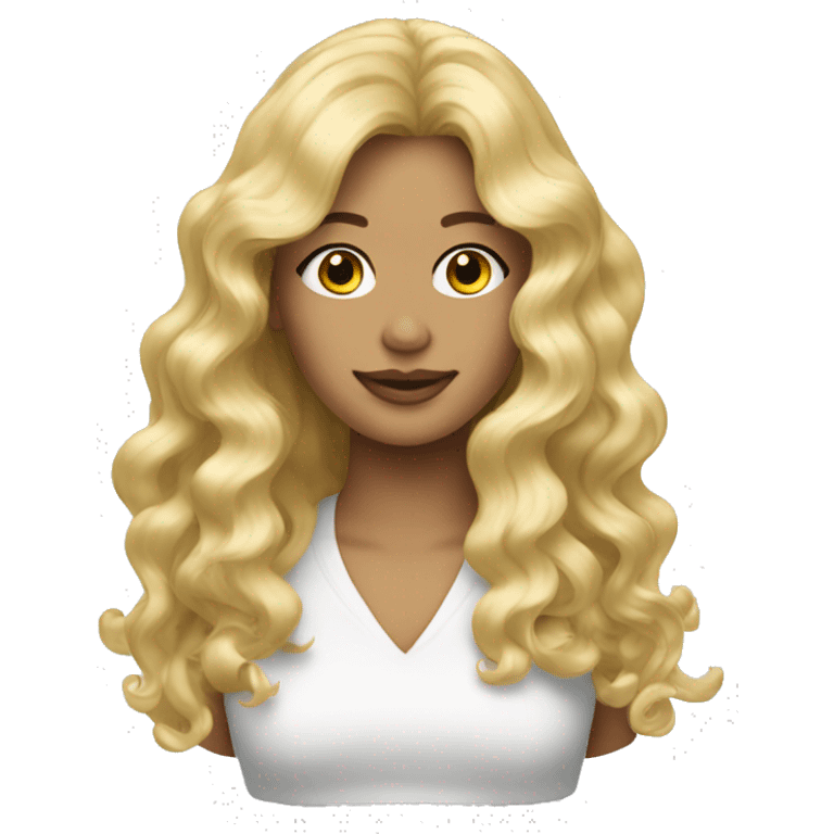 Wavy blonde wig emoji