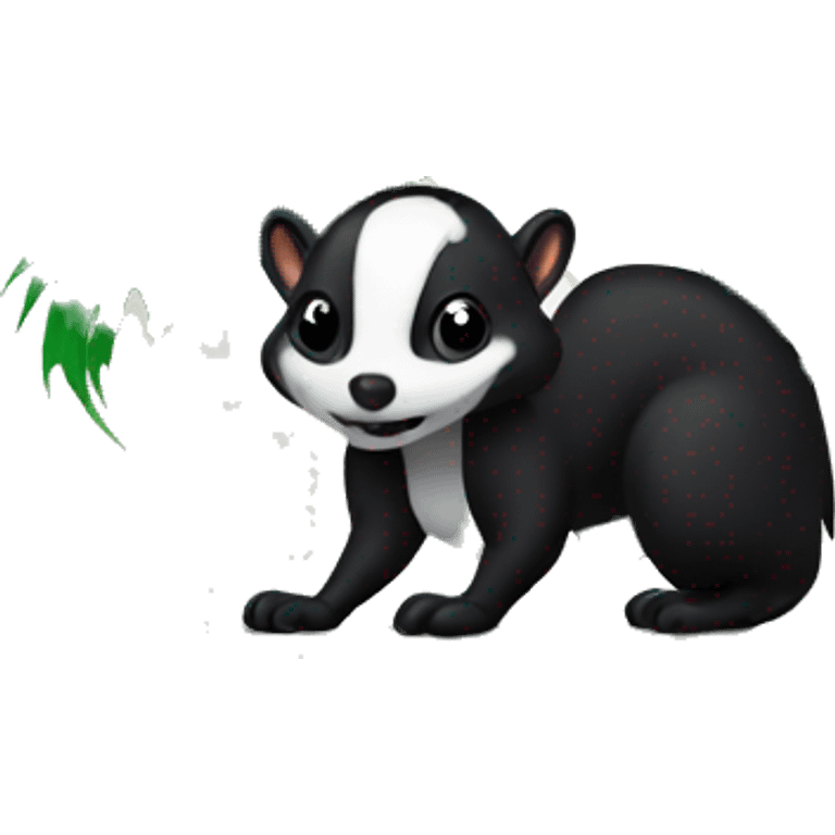 a skunk makes a big green fart emoji