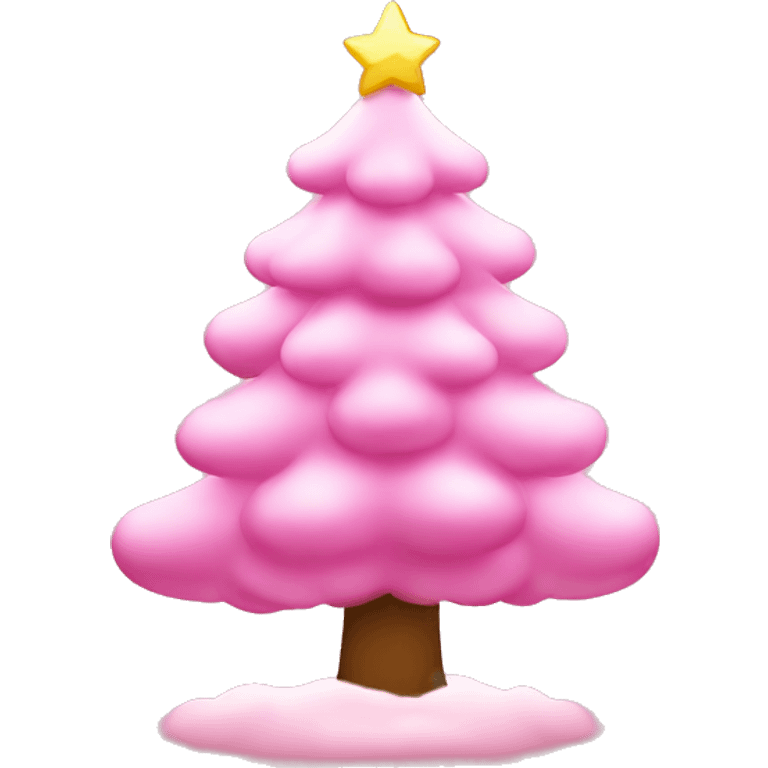 Kerstboom met licht roze kerstballen zonder gezicht emoji