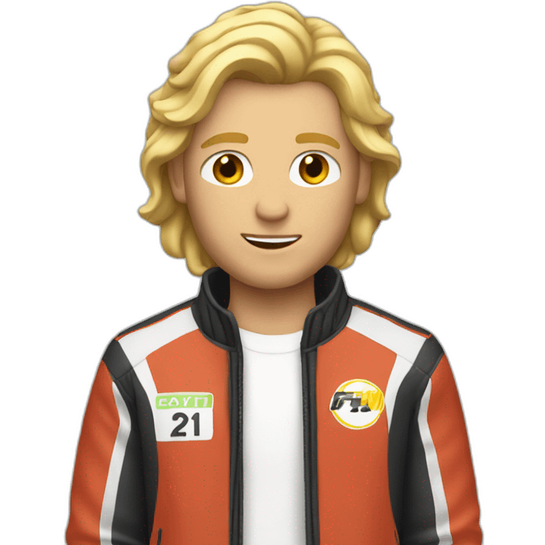 blond men with racing jacket emoji