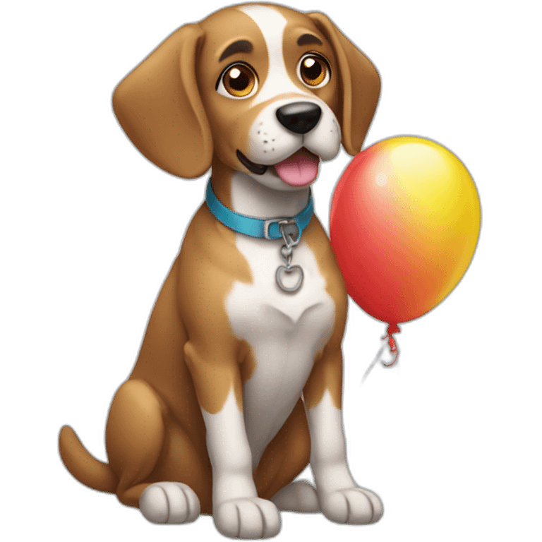 dog with balloons emoji