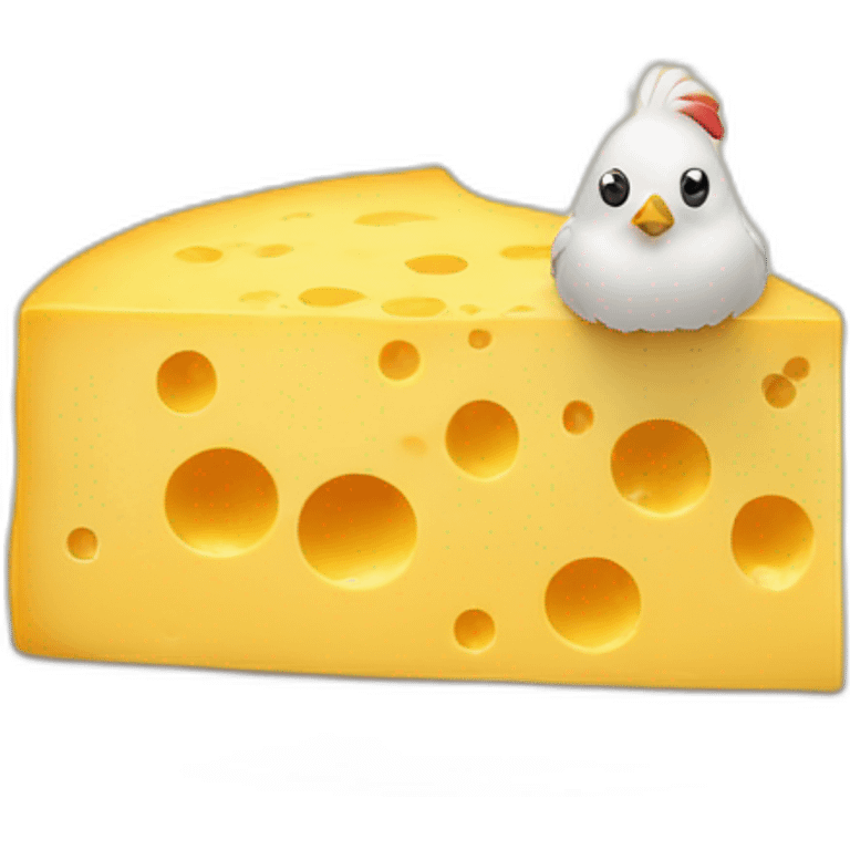 Cheese on top of a chicken emoji