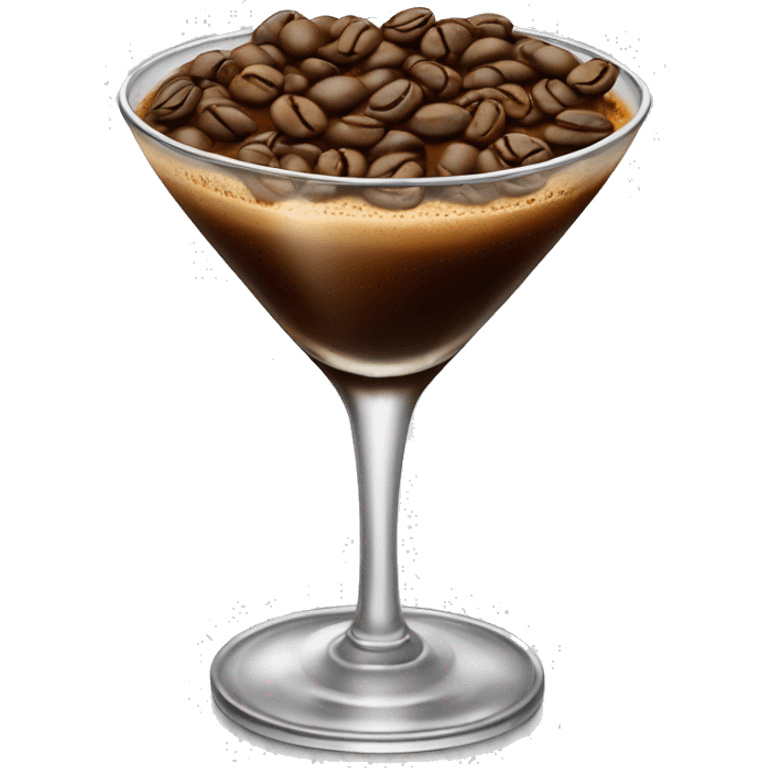 Fancy Icy Espresso Martini with three coffeee beans on top as decoration  emoji