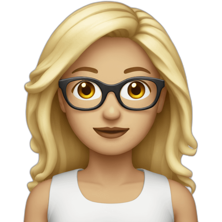 blonde avec lunette emoji