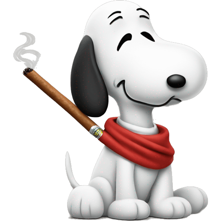 Snoopy smoking a cigar emoji