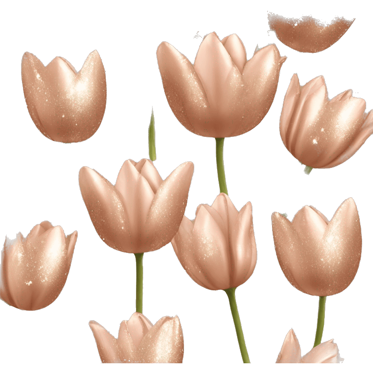 rose gold tulips with sparkle emoji