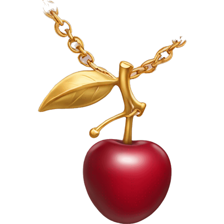 A gold cherry necklace  emoji