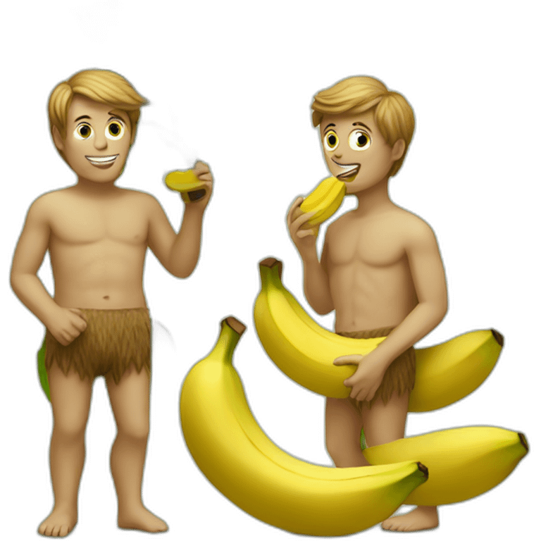 adam and eve eating banana emoji