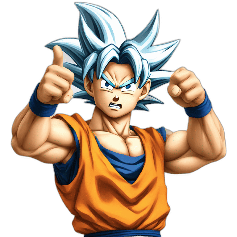 goku super saiyan pointing fingers towards me front view emoji