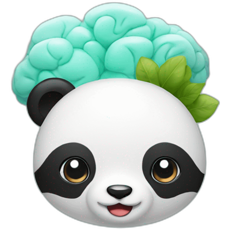 Panda having  brain emoji