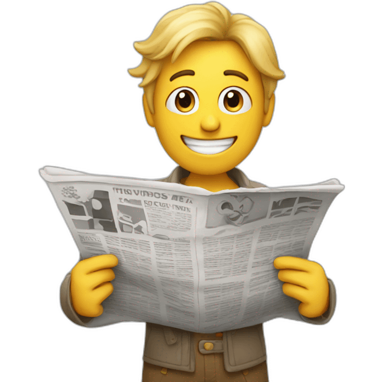 a star cartoon character holding a newspaper emoji