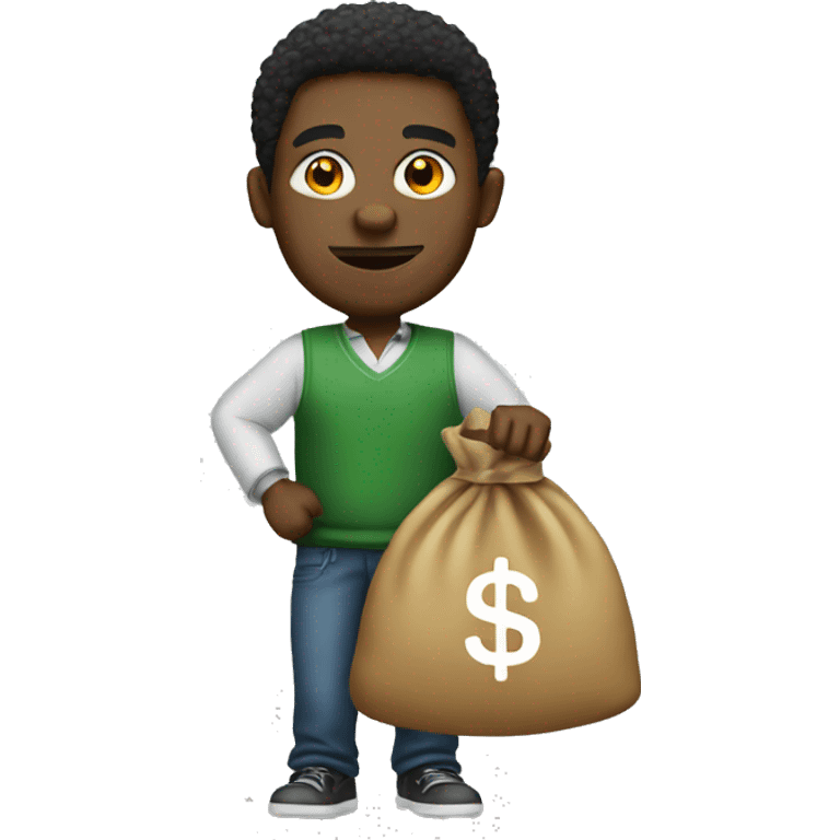 Black man with money bag emoji