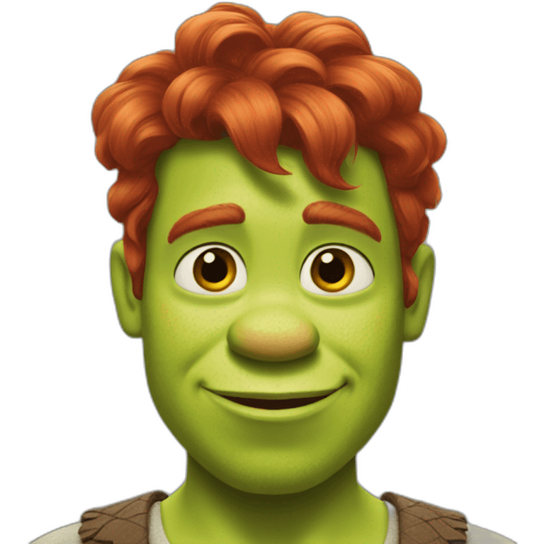 Shrek with red hair emoji